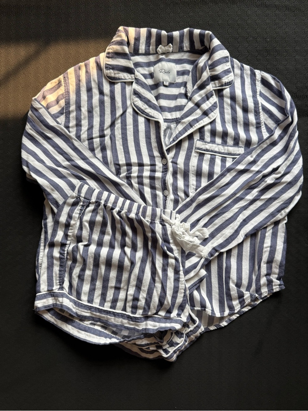 Rails Long Sleeve/Short Pajama Set in Albany Stripe